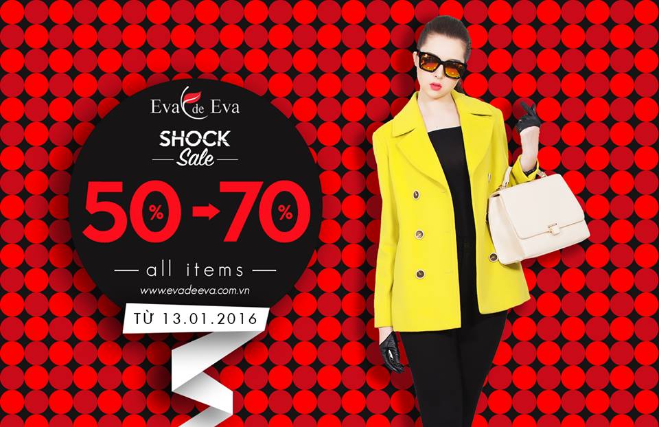 Thời trang Eva de Eva khuyến mãi shock sale 1/2016 – giảm giá 50-70%