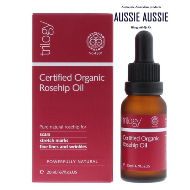 Dầu dưỡng da Triology Certified organic rosehip oil