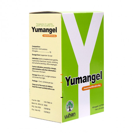 Yumangel - Thuốc điều trị loét dạ dày, tá tràng, viêm dạ dày (20 gói x 15ml/hộp)