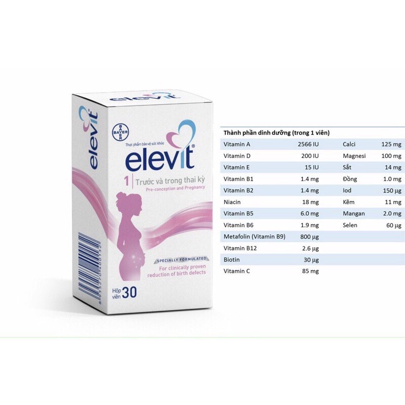 Vitamin Elevit bầu chính hãng Úc (30 viên)
