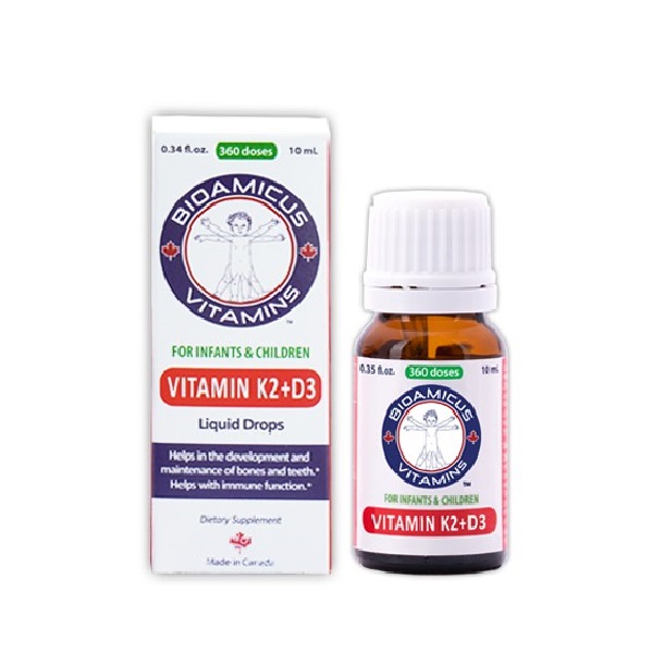 Bioamicus Vitamin D3+K2 bổ sung vitamin D3 K2 tăng cường hấp thu canxi, Phát triển chiều cao cho bé