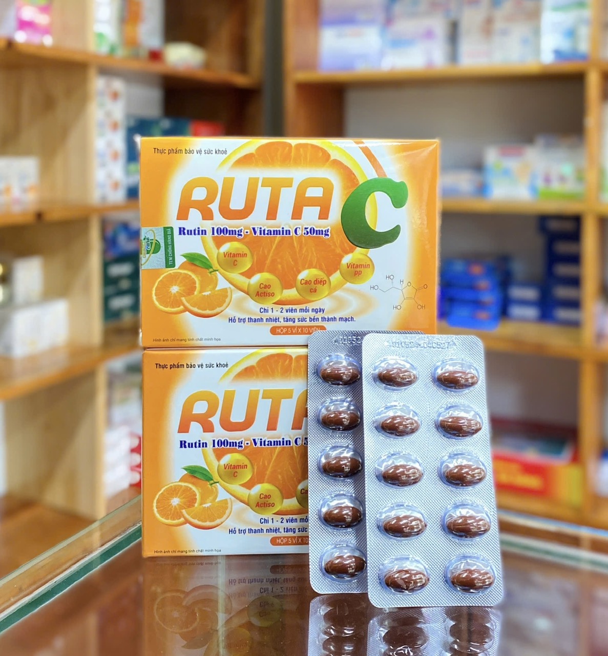 Viên Uống Bổ Sung Vitamin C Ruta C Hỗ Trợ Thanh Nhiệt Tăng Sức Bền Thành Mạch Hộp 50 Viên
