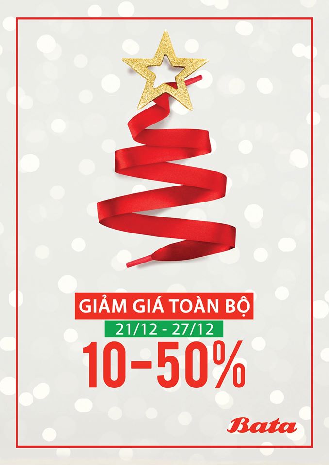 BATA khuyến mãi Giáng Sinh 2015 – giảm giá 10-50% toàn bộ sản phẩm