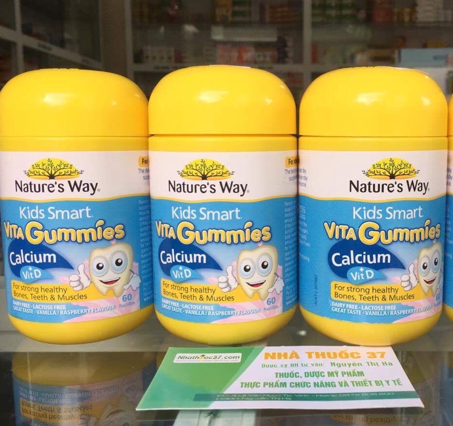 Nature's Way Kids Smart Vita gummies 60 viên - Bổ sung canxi và D3 cho trẻ