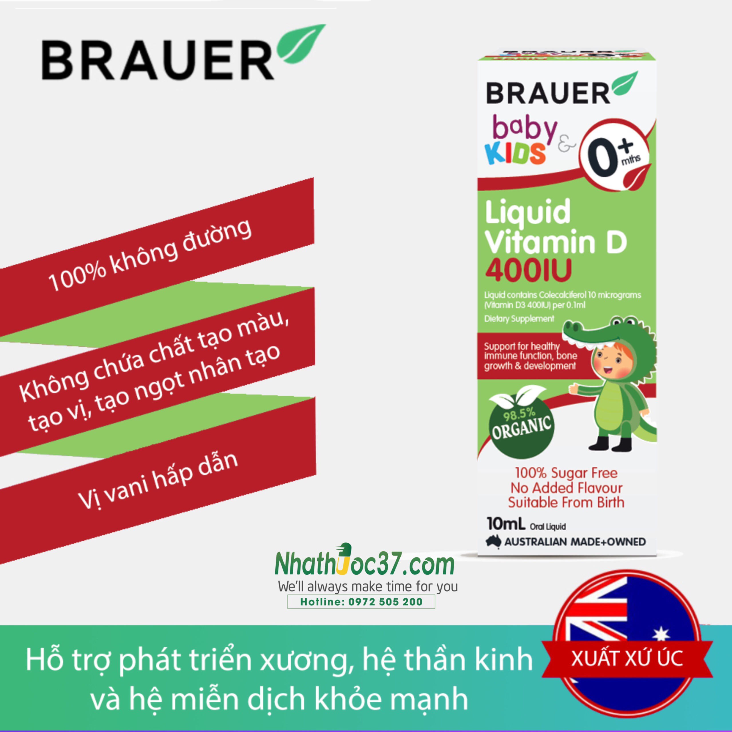 Brauer Liquid vitamin D 400 IU