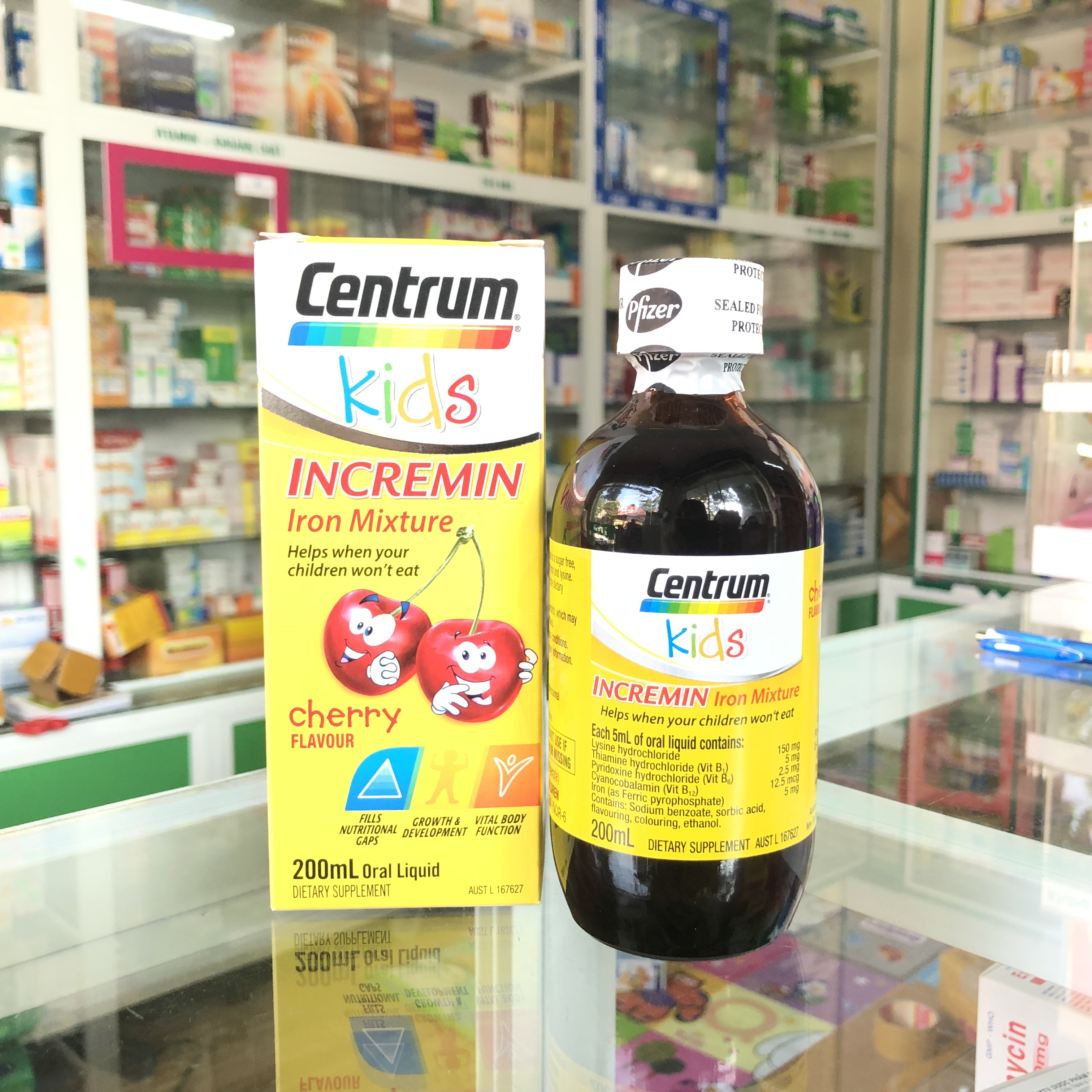 Siro Centrum Kids 200ml Incremin Iron Mixture của Úc cho trẻ biếng ăn 