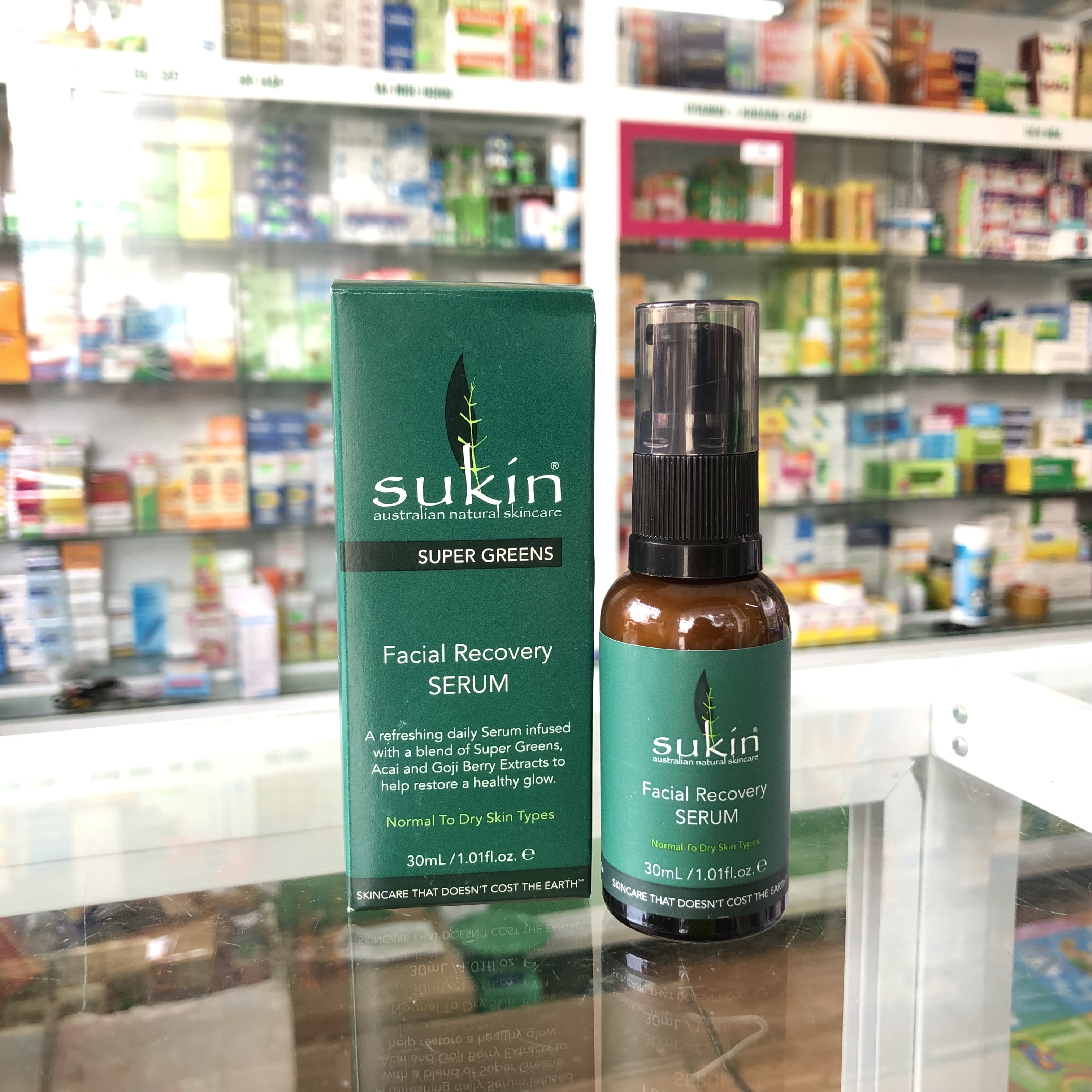 Serum Tái Tạo, Phục Hồi Da - Sukin Super Greens Facial Recovery Serum 30ml